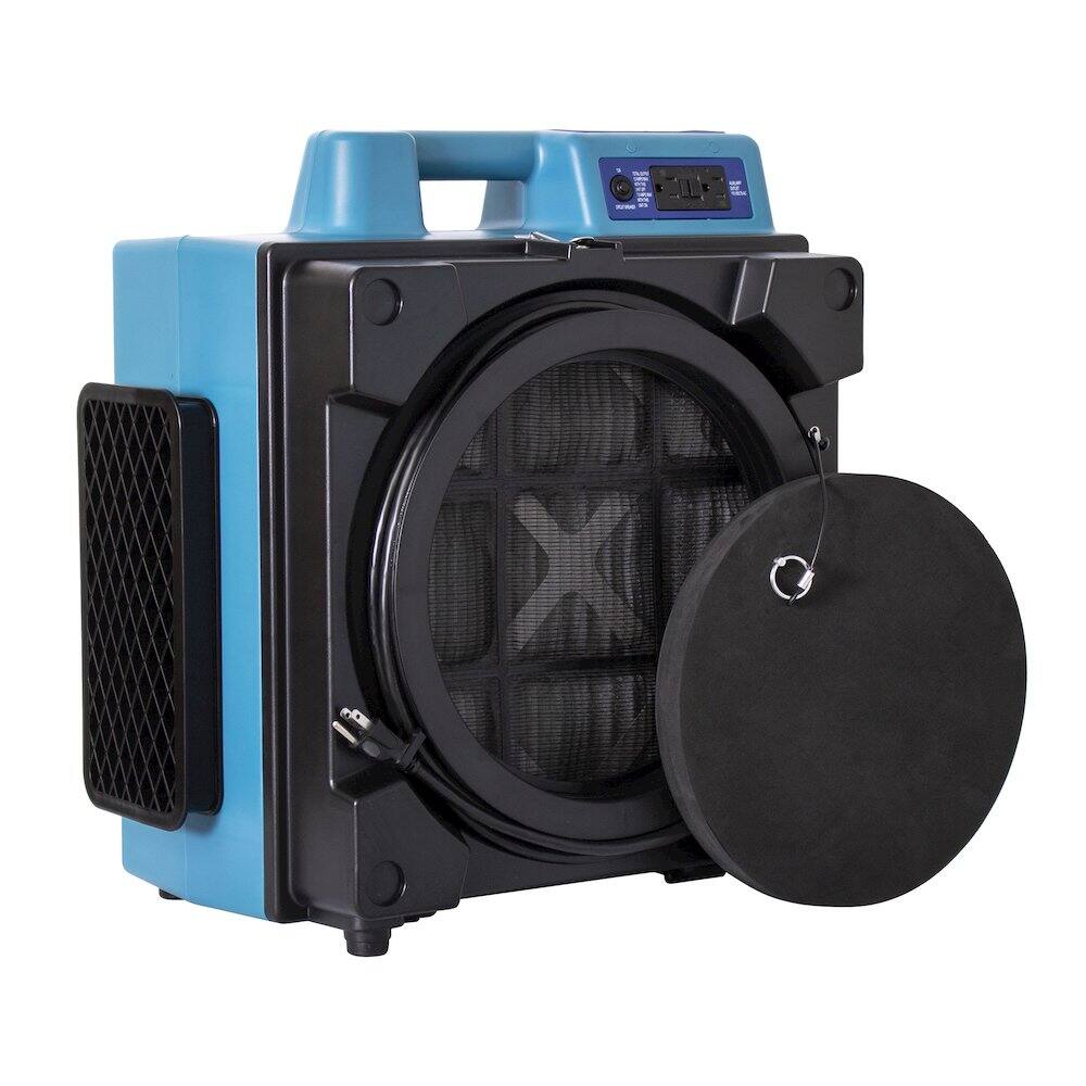 Alt View 5. XPOWER - 3 Stage Filtration HEPA Purifier System, Negative Air Machine and Hour Meter - Blue.
