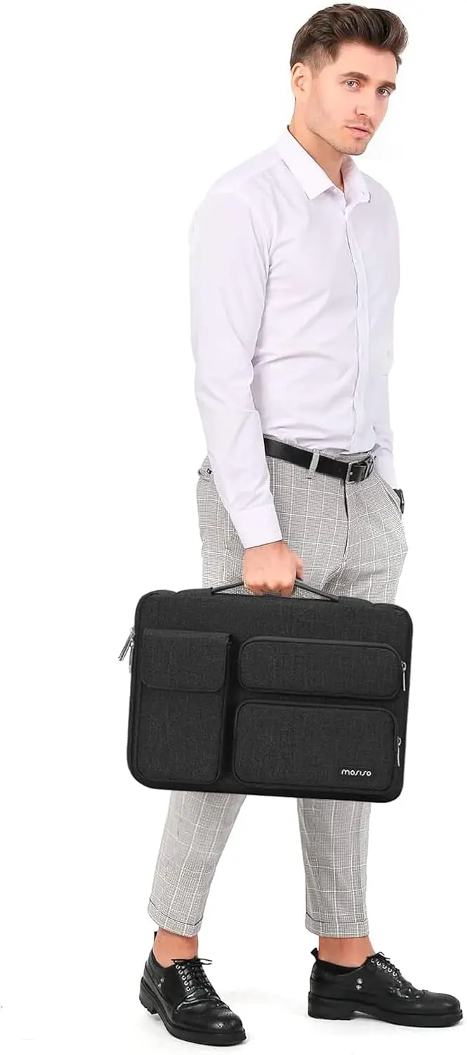 Alt View 3. mosiso - 360 Protective Laptop Sleeve 13-13.3 Inch Laptop Case for MacBook Air/Pro 13 / Pro 14, HP Dell ASUS Lenovo - Slate Gray.