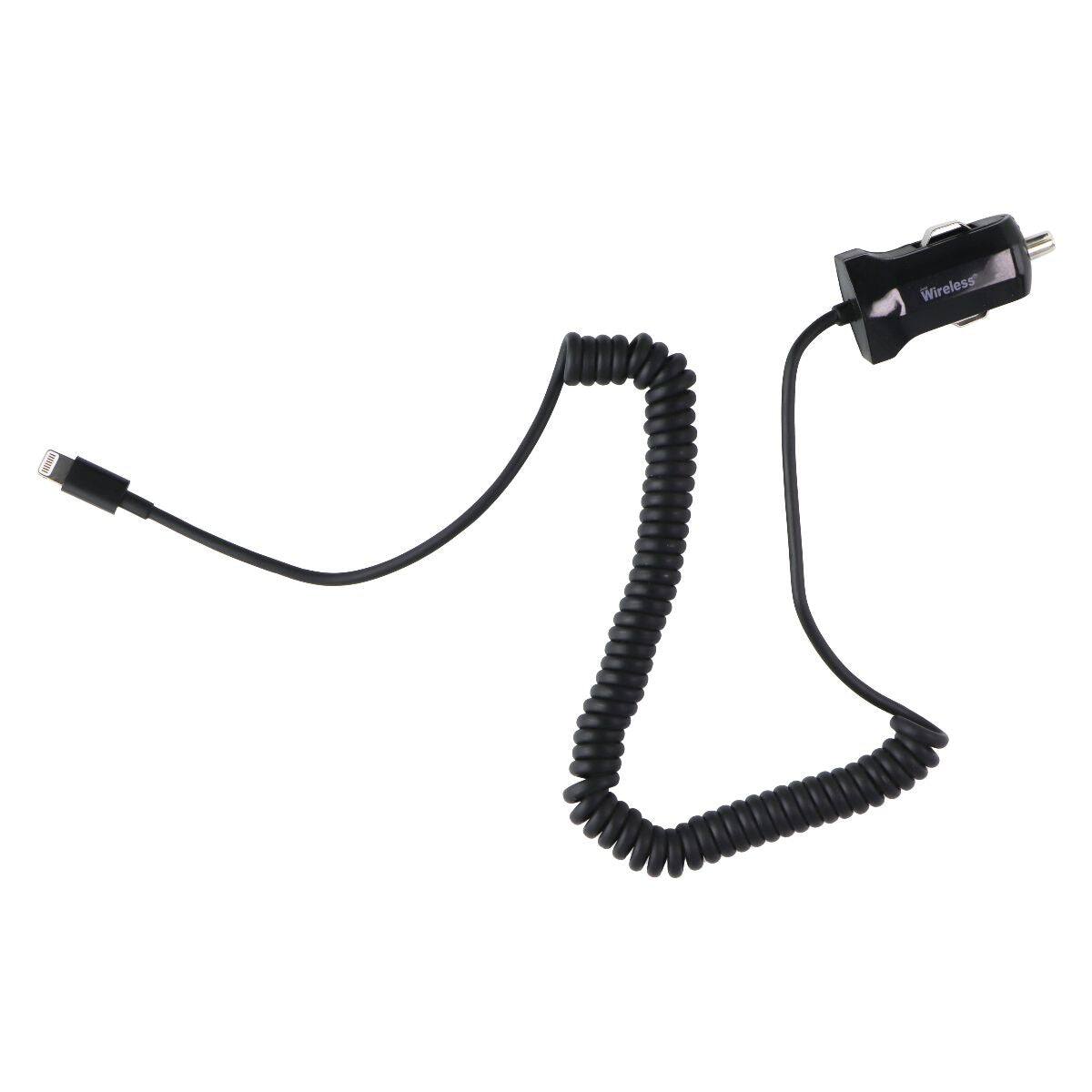 Front. Just Wireless - 2.1 Amp High Speed Car Charger with 8-Pin Connector - Black.