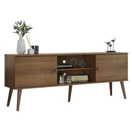 Madesa - TV Stand Mid-Century Console with 2 Doors and 2 Shelves and Metal Knobs 59"L Media Storage - Rustic