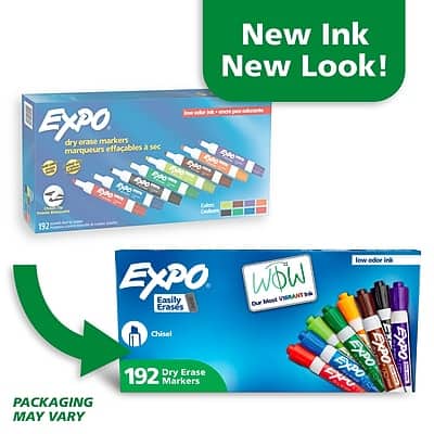 Expo Dry Erase Markers, Chisel Tip, 192/Pack Assorted Colors