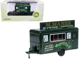 Mobile Food Trailer "M. Manze Eel and Pie House - Peckham" 1/87 (HO) Scale Diecast Model by Oxford Diecast - Green