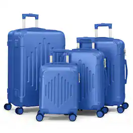 Winado - 12/20/24/28 Luggage Set with TSA Lock Hardside Trolley Travel Case with Mini Case for Carry On Check-in Business Trip - Blue