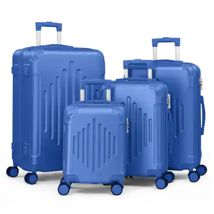 Front. Winado - 12/20/24/28 Luggage Set with TSA Lock Hardside Trolley Travel Case with Mini Case for Carry On Check-in Business Trip - Blue.