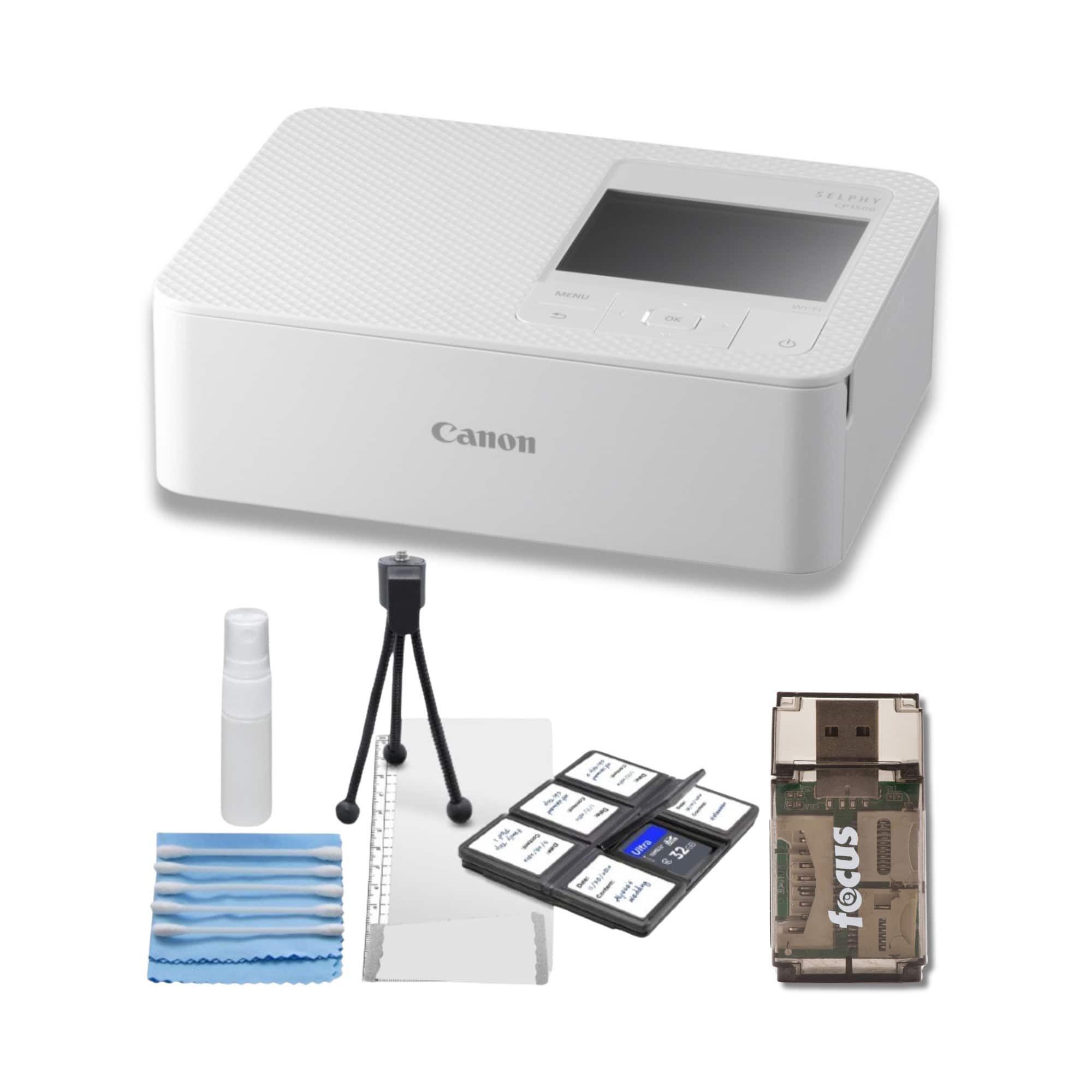 Canon - Selphy CP1500 Wireless Photo Printer with Card Reader Bundle - White
