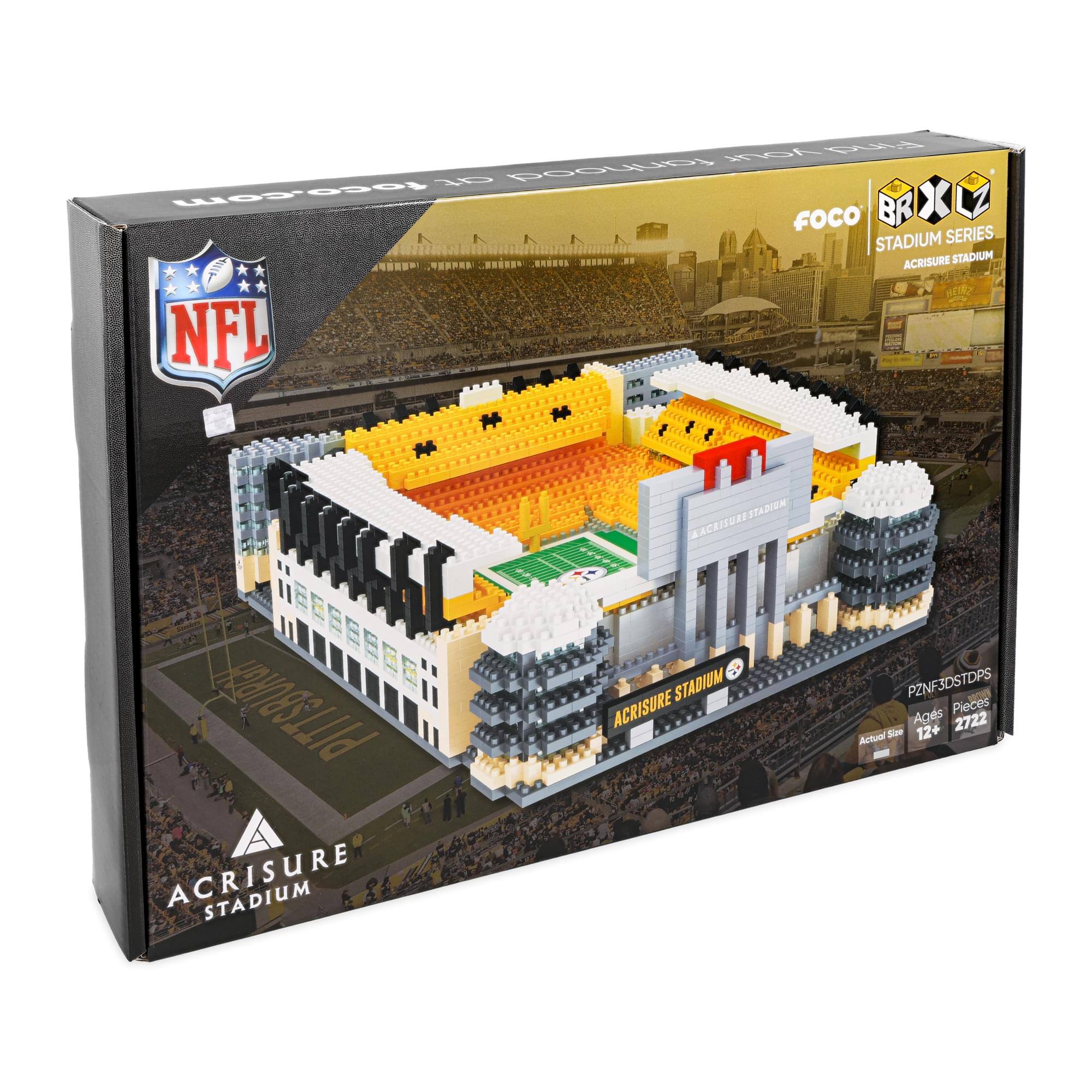 Nifa C omeed toce.com BR B X FOCO STADIUM SERIES ACRISURE STADIUM HELE NFL STADIEN BACRISURE AACR TRACCET STADIUM PZNF3DSTDPS PITTSBURGH ACRISURE Pieces Ages 2722 Actana So 12+ ACRISURE STADIUM