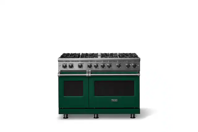 Front. Viking - 6.1 Cu. Ft. Professional 5 Series Freestanding Double Oven Gas Convection 8 Burner Range - Ivy.