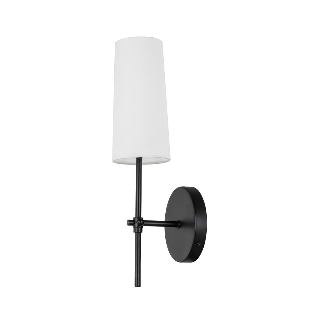 Alt View 3. Living District - Mel 1 light Black and White shade wall sconce - Black And White Shade.
