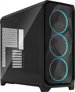 Fractal Design - Meshify 3 XL RGB E-ATX Black Chassis with Light Tinted TG Side Panel Full Tower PC Case - Black