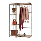 Front. TRINITY - 45x20x72 Modular Bamboo Closet Organizer 2-Piece Set Bronze Anthracite - Bronze Anthracite®.