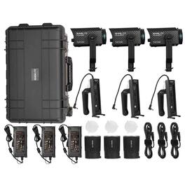 NANLITE - Forza 60CR 88W RGBLAC LED 3-Spotlight Kit with CRMX, Battery Grip, Bowens-Mount Adapter and Rolling Hard Case