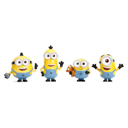 Front. Jada Toys - Minions 2.5 Inch MetalFigs 4-Pack - Multi-Colored.