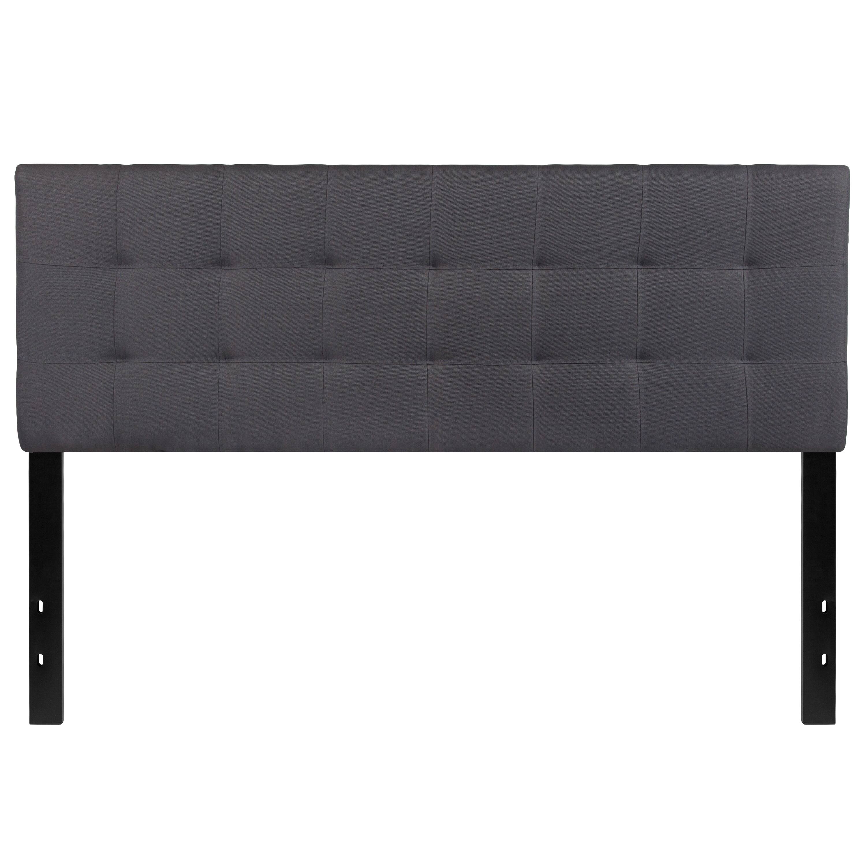 Alt View 5. Emma + Oliver - Quilted Tufted Upholstered Headboard - Dark Gray.