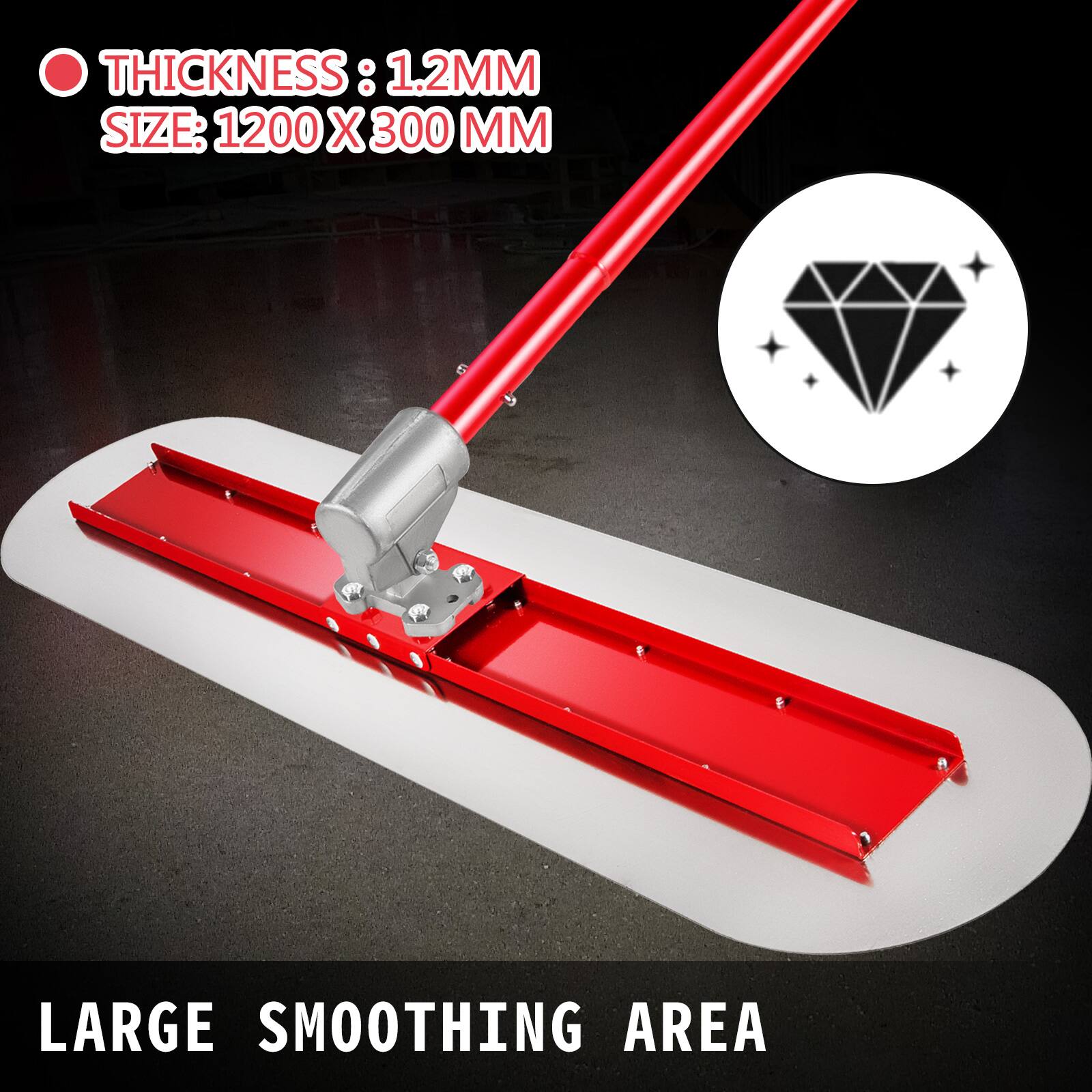 THICKNESS: 1.2MM  
SIZE: 1200 X 300 MM  
6 LARGE SMOOTHING AREA