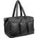 Left. Joan & David - 22-Inch Diamond Quilted Parachute Nylon 3-Pocket Duffel Bag - 367-BLACK.