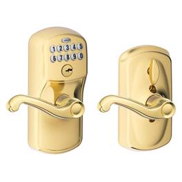 Schlage - Steel Electronic Keypad Entry Lock - Bright Brass