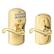 Front. Schlage - Schlage Bright Brass Steel Electronic Keypad Entry Lock - Bright Brass.