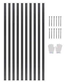 VEVOR - Metal Landscape Edging, 10 Packs 60 in Rust-Resistant Aluminum Alloy Landscape Edging, Bendable Garden Edging Border - Black