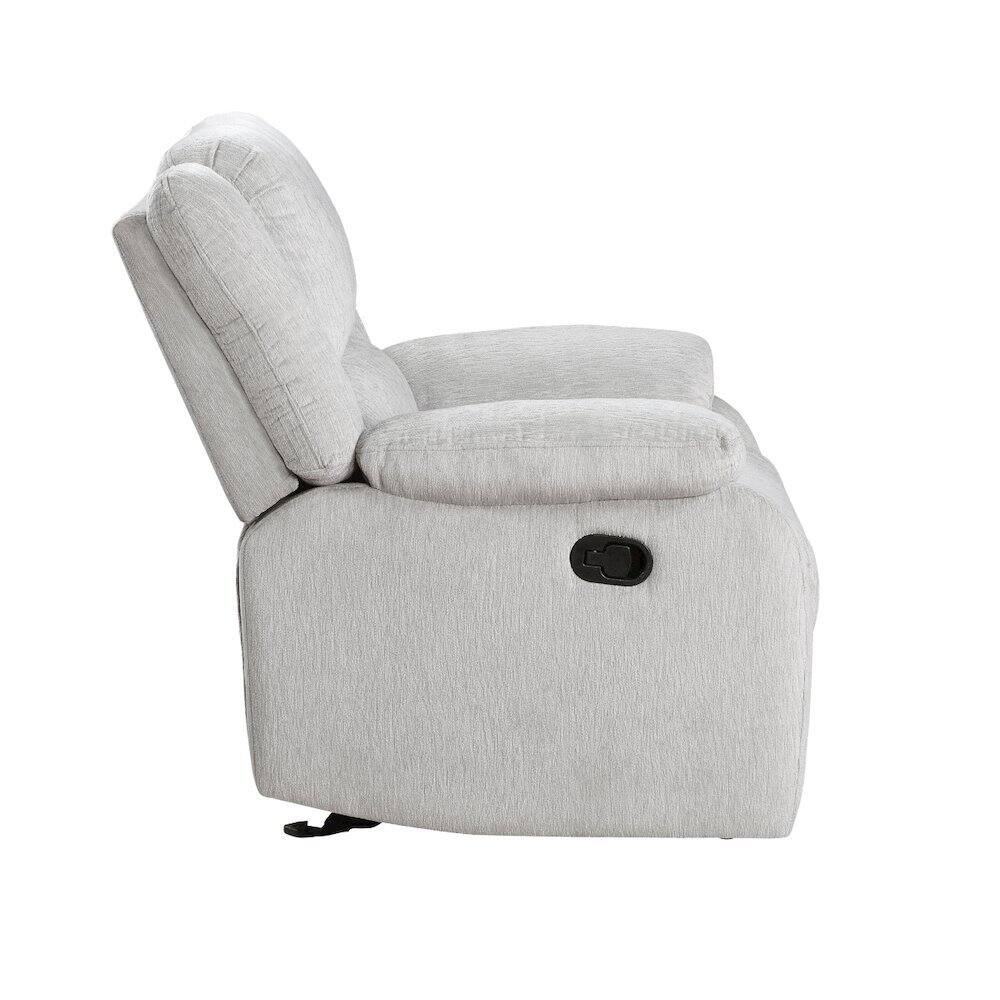 Angle. Starlight Canyon Home - Gray Manual Recliner, Plush Reclining Chair for Living Room Comfort - Grey.