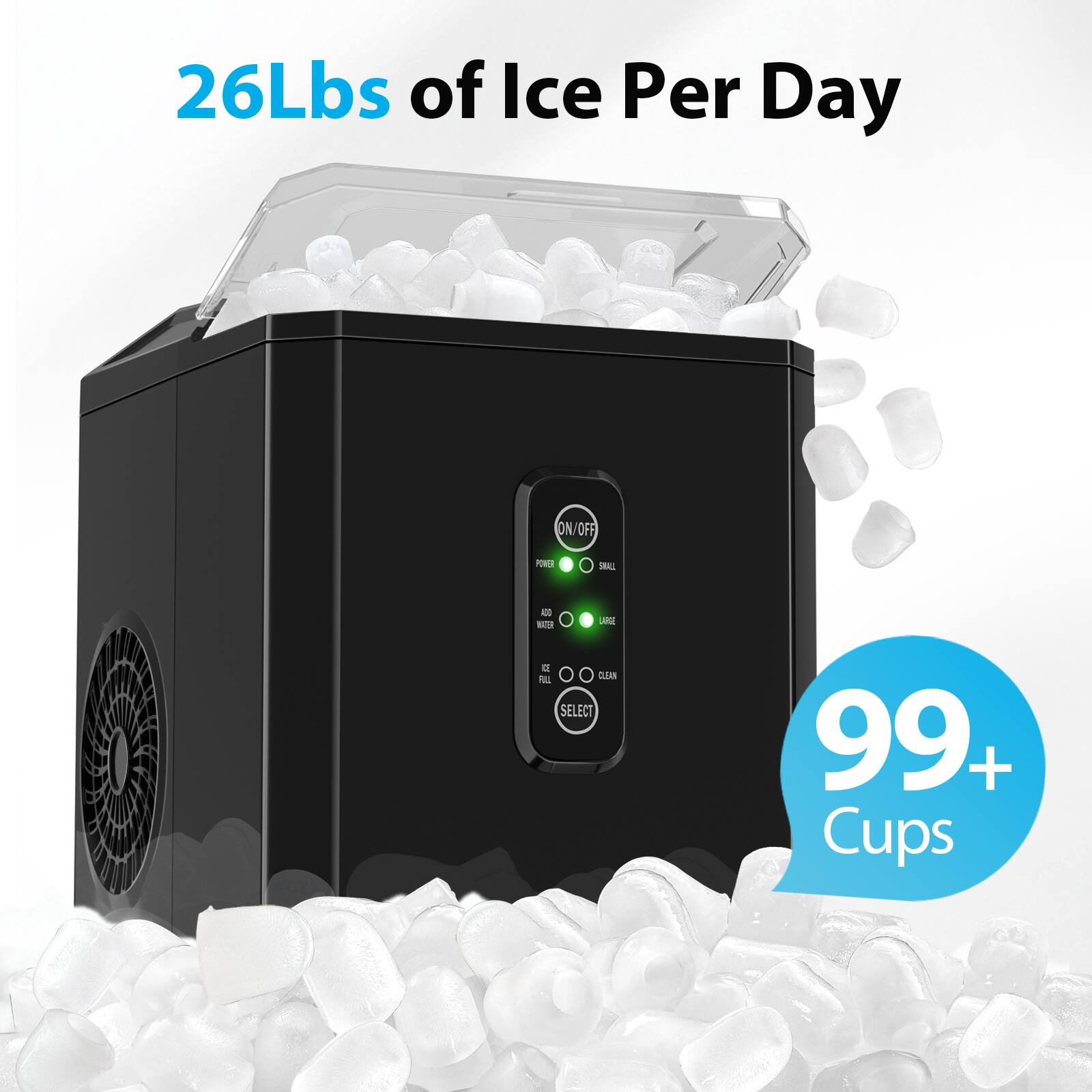 26Lbs of Ice Per Day

99+ Cups