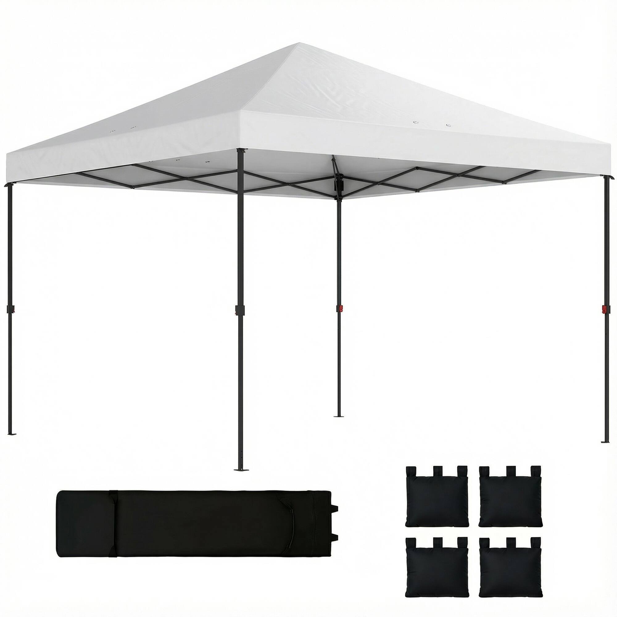 Front. Outsunny - 10 x 10 ft Pop Up Canopy Tent with One Push Setup, Easy Setup Outdoor Portable Instant Canopy Shelter.