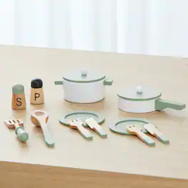 Teamson Kids - Little Chef Frankfurt Cookware Play Kitchen Accessories, Green