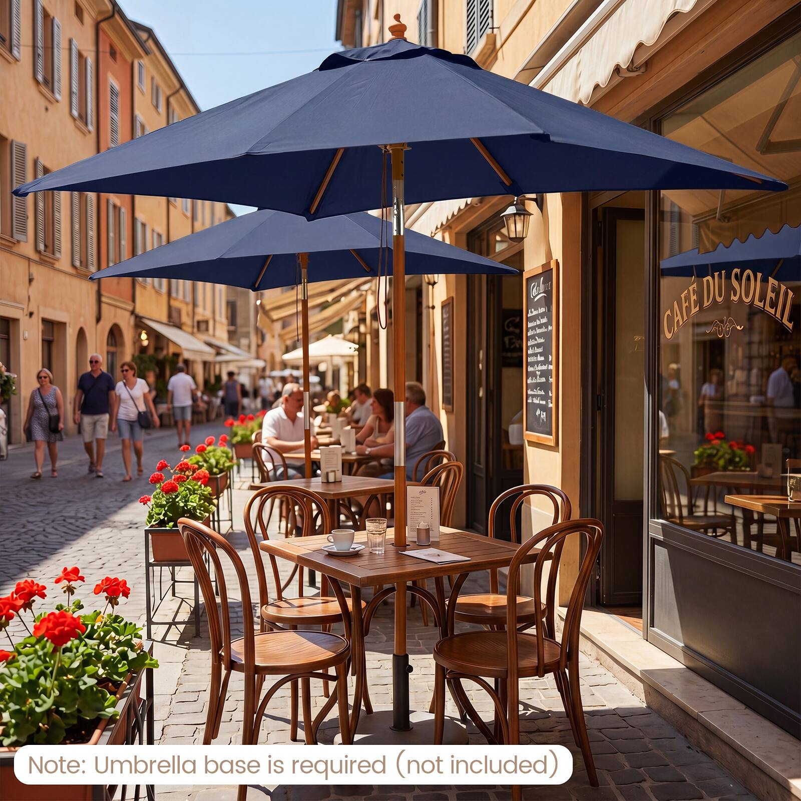 Cr J bod m A 12 Le m de I L a 4 e F R DU SOLEIL CAFE

Note: Umbrella base is required (not included)