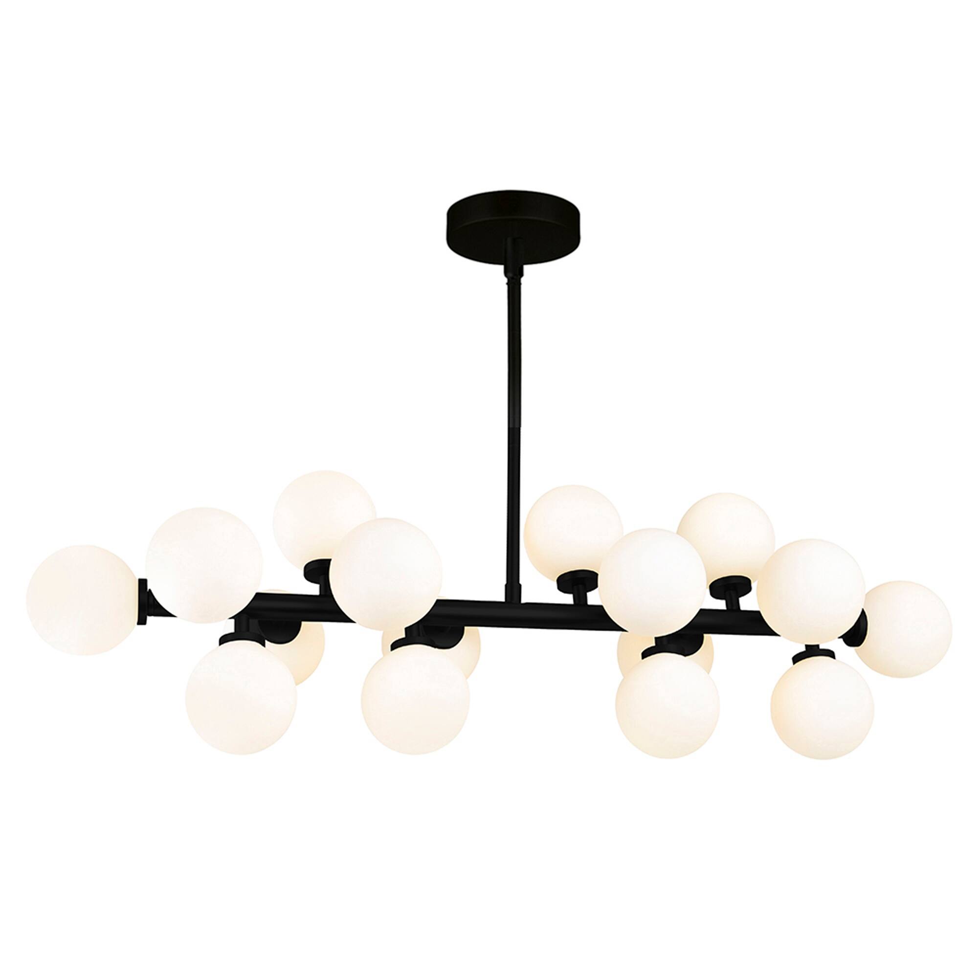 Back. CWI Lighting - Arya 16 Light Chandelier With Black Finish - Black.