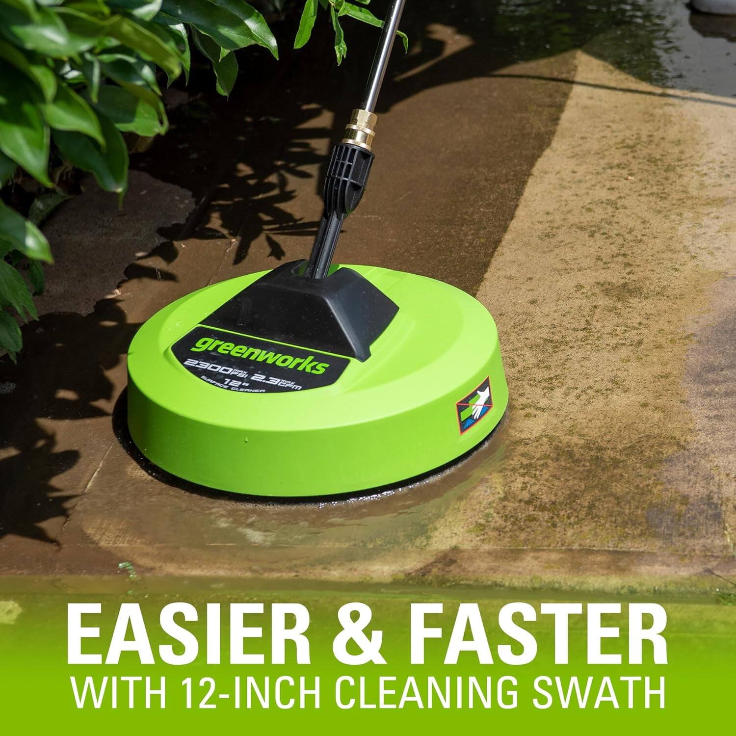 2300P greenworks 12 - 2.30m  
EASIER & FASTER WITH 12-INCH CLEANING SWATH