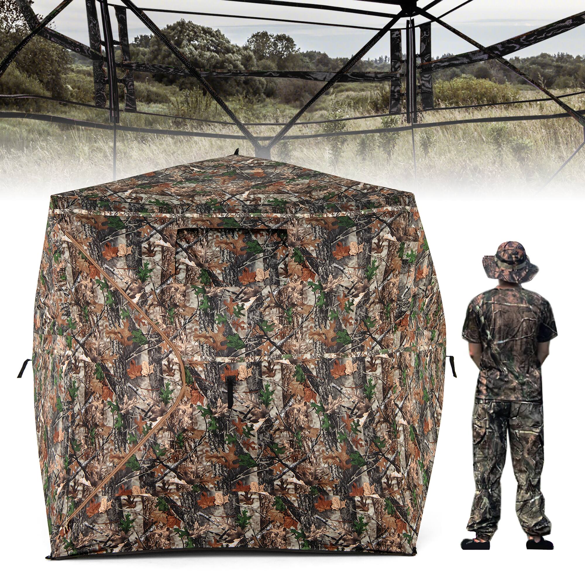 Alt View 1. Gymax - Gymax Camouflage Hunting Blind for 3-4 People w/270° Viewing Range Carrying Bag - Camouflage.