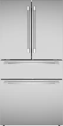 Front. Thermador - Professional 20.4 cu. Ft. French Door Bottom Freezer Counter-Depth Smart Refrigerator with ThermaFresh - Stainless Steel.
