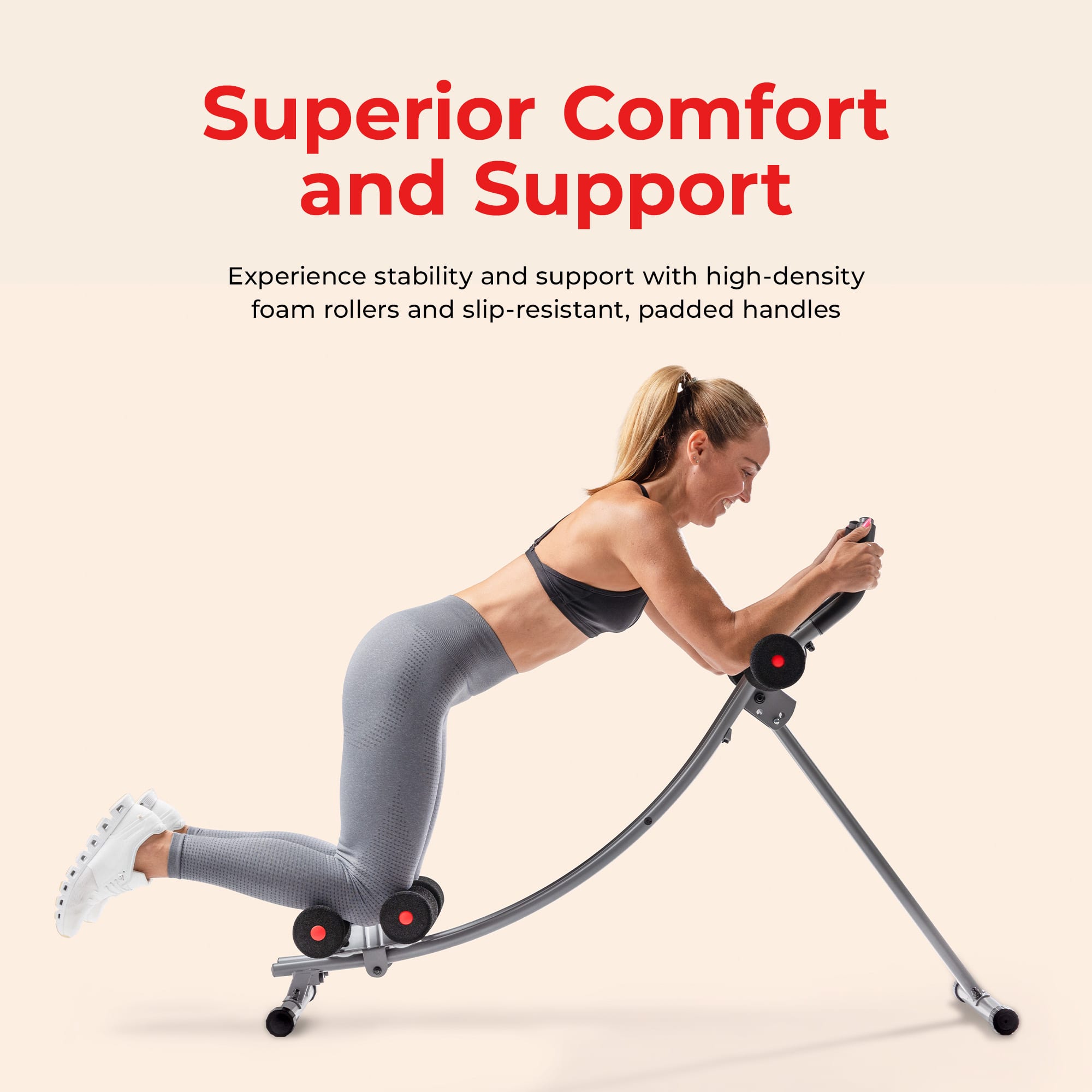 Sunny Health & Fitness Core Glider Ab Trainer Machine Silver SF