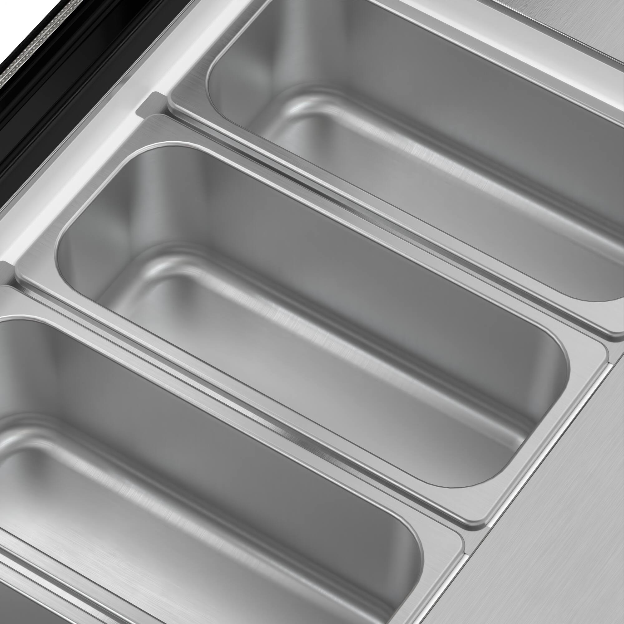 Alt View 5. Koolmore - 32 in. 4-Pan Countertop Ice Cream Display Freezer with Curved Glass Top in Stainless-Steel (KM-CGDR-4P) - Stainless-Steel and Black.