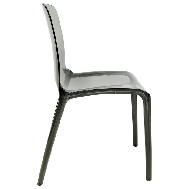 Back. LeisureMod - Murray 2-Pieces Modern Plastic Stackable Dining Chair for Home & Kitchen - Black.