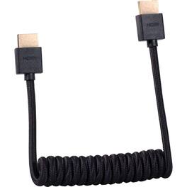 Blackhawk Cables - 12-24" Nylon Braided HDMI Coiled Cable, Black