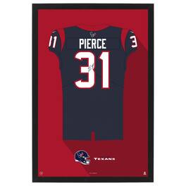 Sporticulture - Dameon Pierce Home Jersey Framed Art Print - Blue