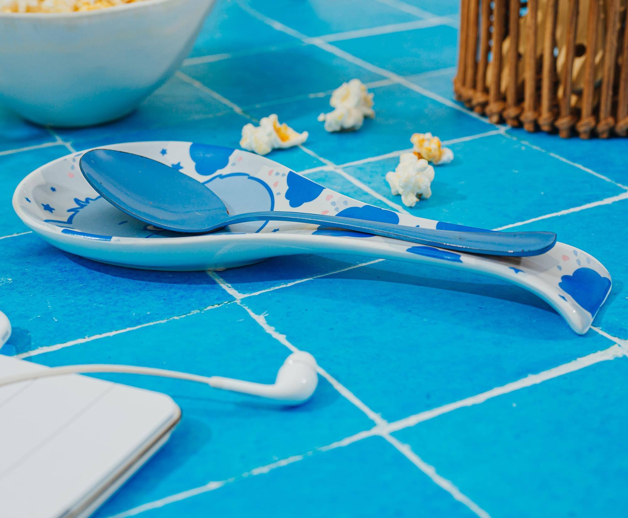 Alt View 4. Silver Buffalo - Care Bears Grumpy Bear Ceramic Spoon Rest Holder - Blue.