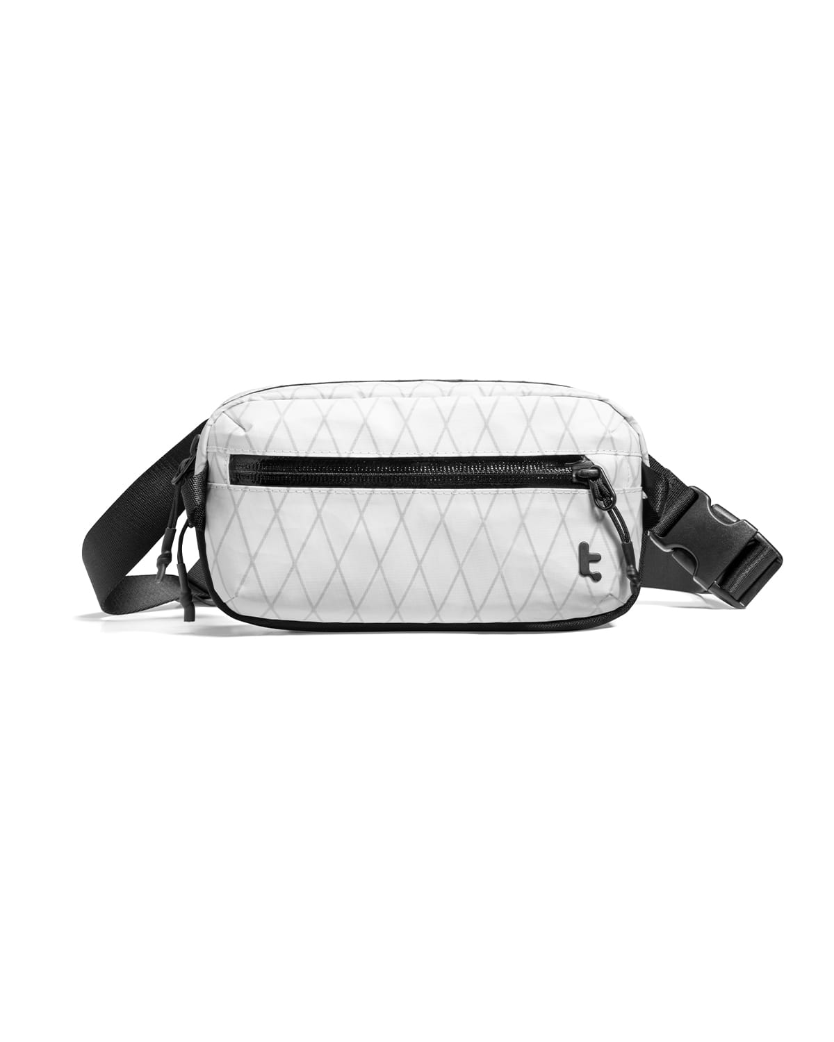 Angle. tomtoc - Aviator-T35 1.5L X-Pac Sling Bag with RFID Blocking, Minimalist Crossbody Bag Chest Shoulder Pack for Travel, Everyday - White.