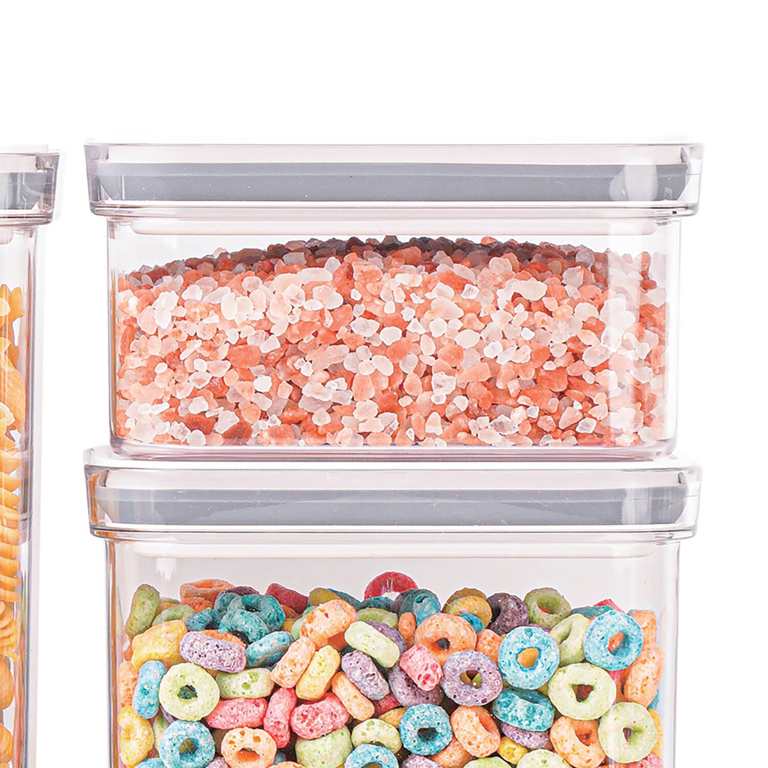 Back. Pantrymate - Rectangle Container 3-Piece Set - Clear/White.