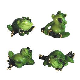 FC Design - 4-PC Mini Frog 2"W Animal Figurine Set Office Desk Tabletop Home Decor Gift - Multi-Color
