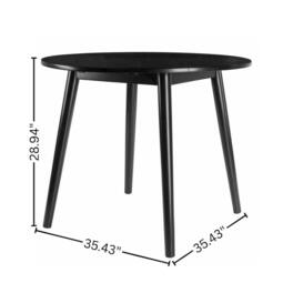 FurniFact - Round Drop Leaf Dining Table - Black