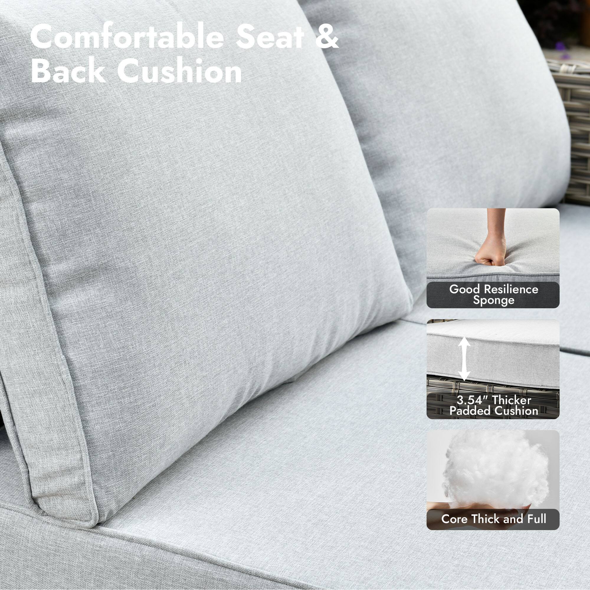 Comfortable Seat & Back Cushion

- Good Resilience Sponge
- 3.54" Thicker Padded Cushion
- Core Thick and Full