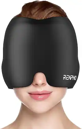 Renpho - Ice Head Wrap for Migranine Headaches Relief with Cold and Heat Therapy, Odorless Reusable Gel - Black