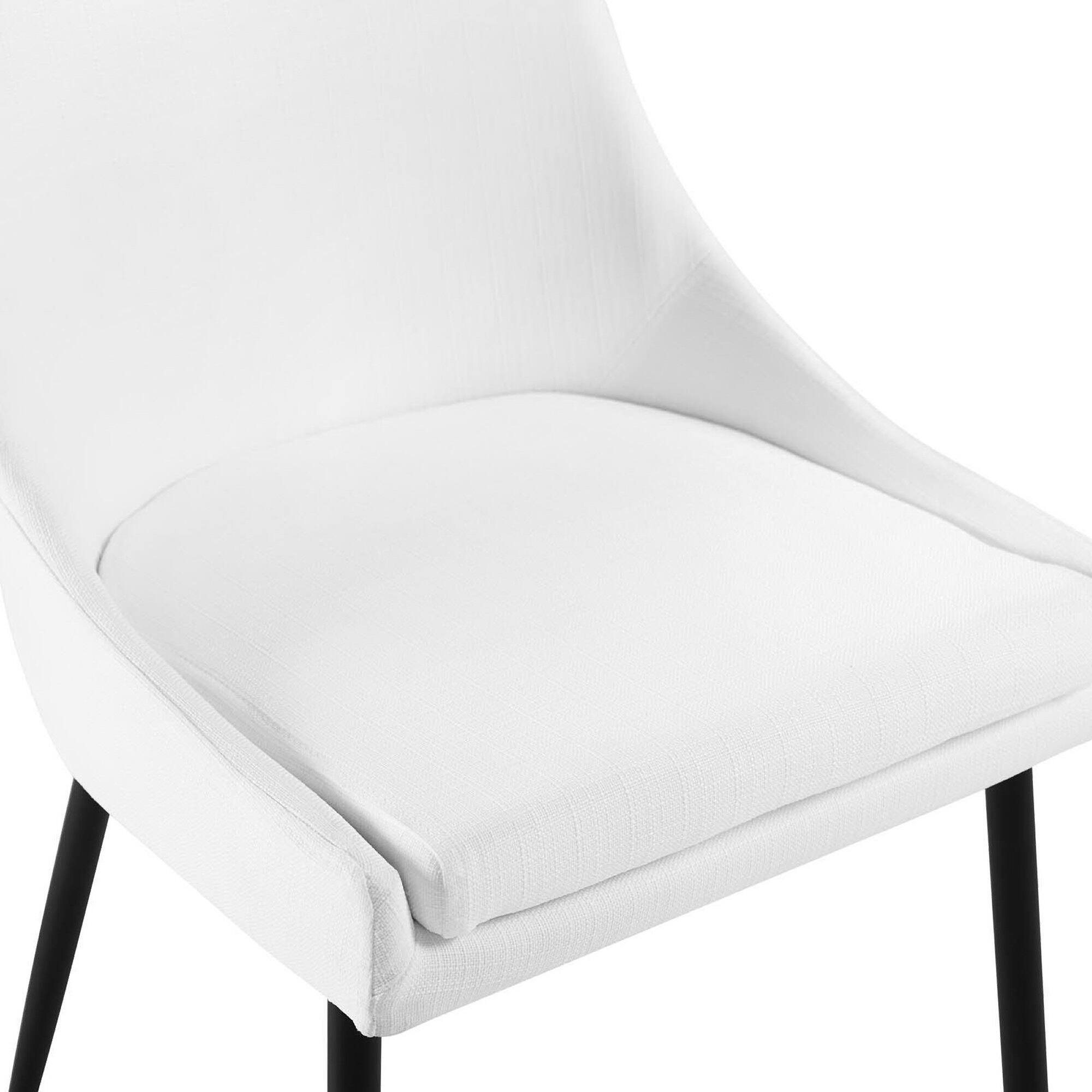 Alt View 6. Modway - Viscount Upholstered Fabric Dining Chairs Set of 2 by Modway - Black White.