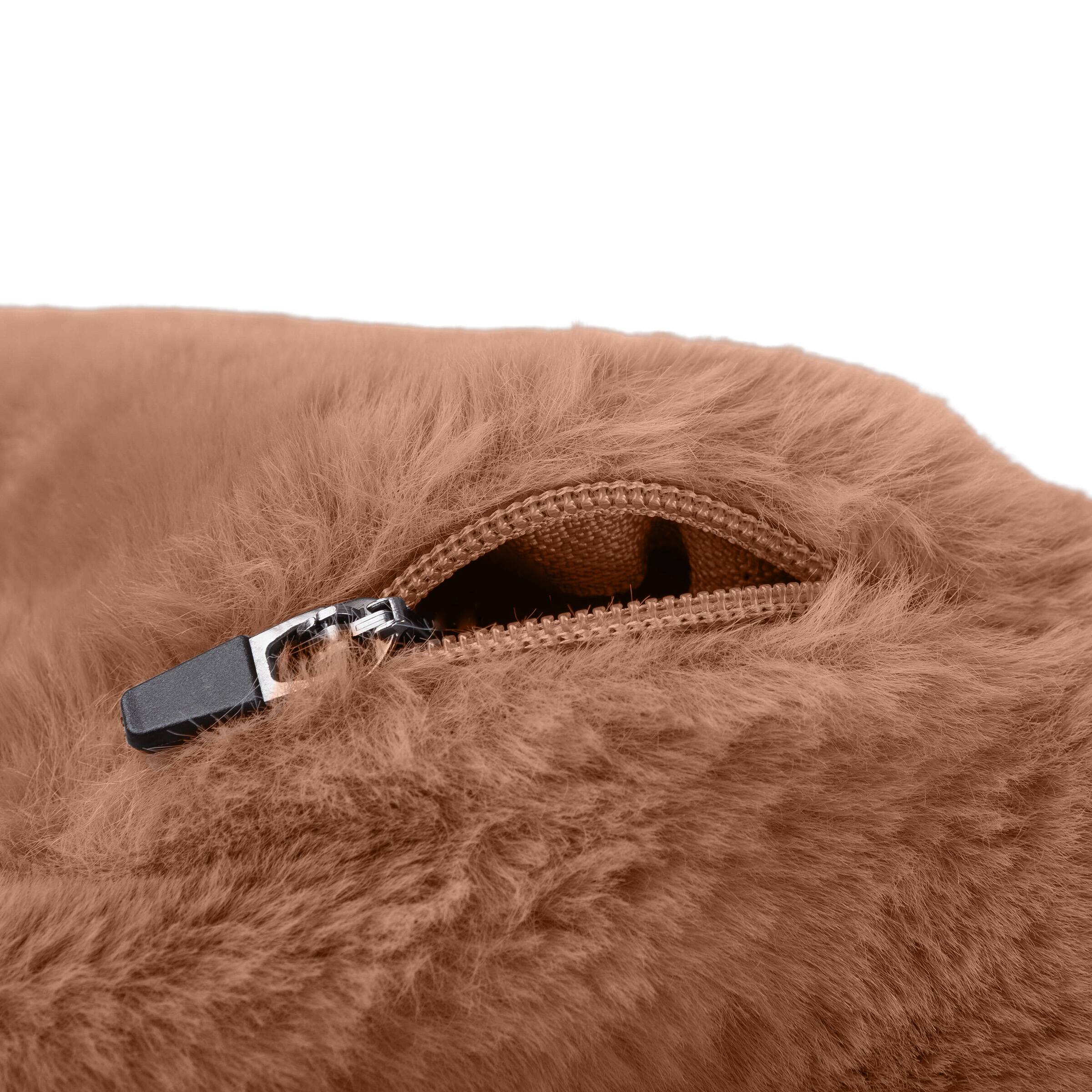 Angle. PetMaker - 30in Donut Dog Bed for Medium Pets - Beige.