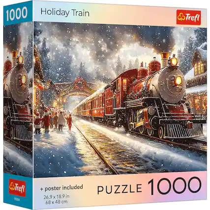 1000 Holiday Train
Trefl 99284
+ poster included
PUZZLE 1000
26.9 x 18.9 in
68 x 48 cm