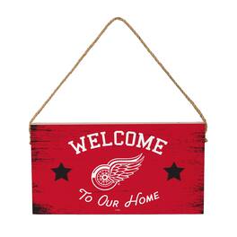 Evergreen Enterprises - Detroit Red Wings 6" x 11" Welcome Home Wood Wall Sign with Rope Hanger - Multicolor