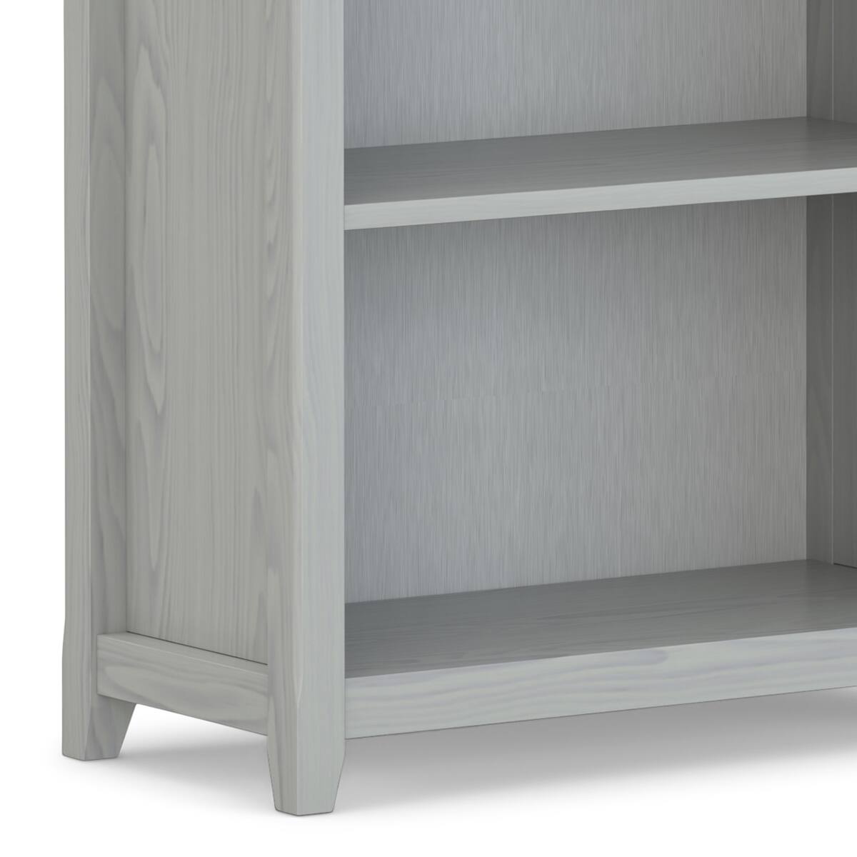 Alt View 5. Simpli Home - Amherst 30 inch Wide Solid Wood Transitional 5 Shelf Bookcase in Fog Grey - Fog Grey.