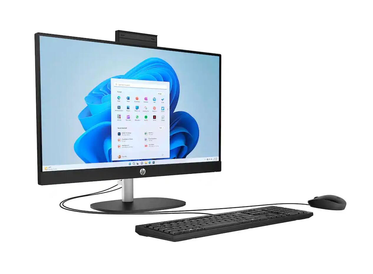 Alt View 3. HP - HP 24 All-in-One 23.8 FHD (AMD Ryzen 3 7320U, 8GB LPDDR5, 512GB PCIe SSD, AMD Radeon, Win 11 Pro) w/USB Hub - Jet Black.