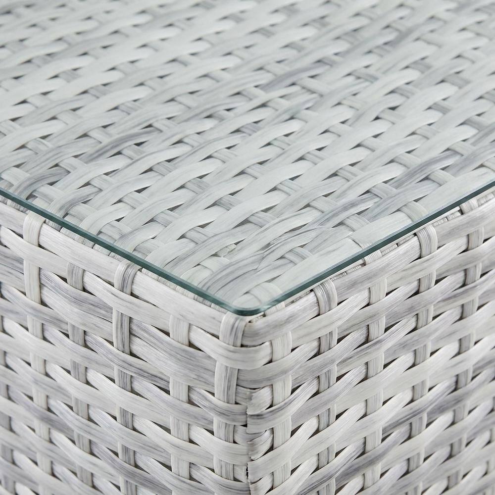 Alt View 1. Outdoor Escape - Contemporary Outdoor Patio Coffee Table With Weather-Resistant Surface - Gray.